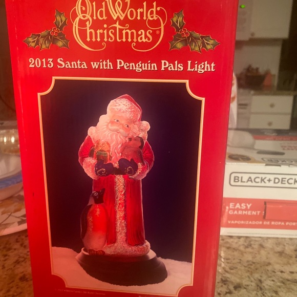 MERCK Old World Christmas Santa with Penguin Pals 2013.